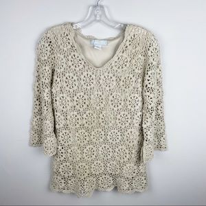 MODERN SOUL Longsleeve Crochet Sweater Top Size XS